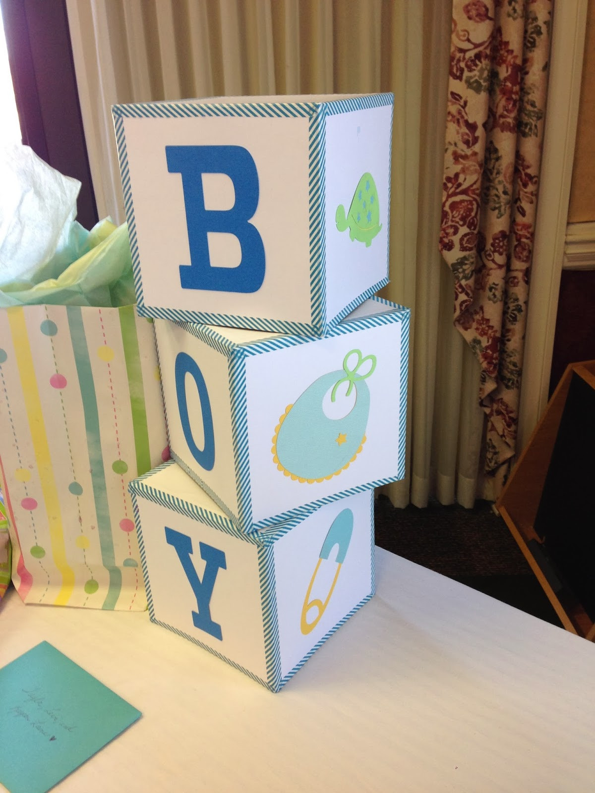 DIY Baby Block Centerpieces
 Mrs Crafty Adams Baby Shower Decorations