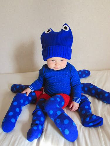 DIY Baby Boy Halloween Costumes
 DIY Baby Octopus Halloween Costume easy to make for a