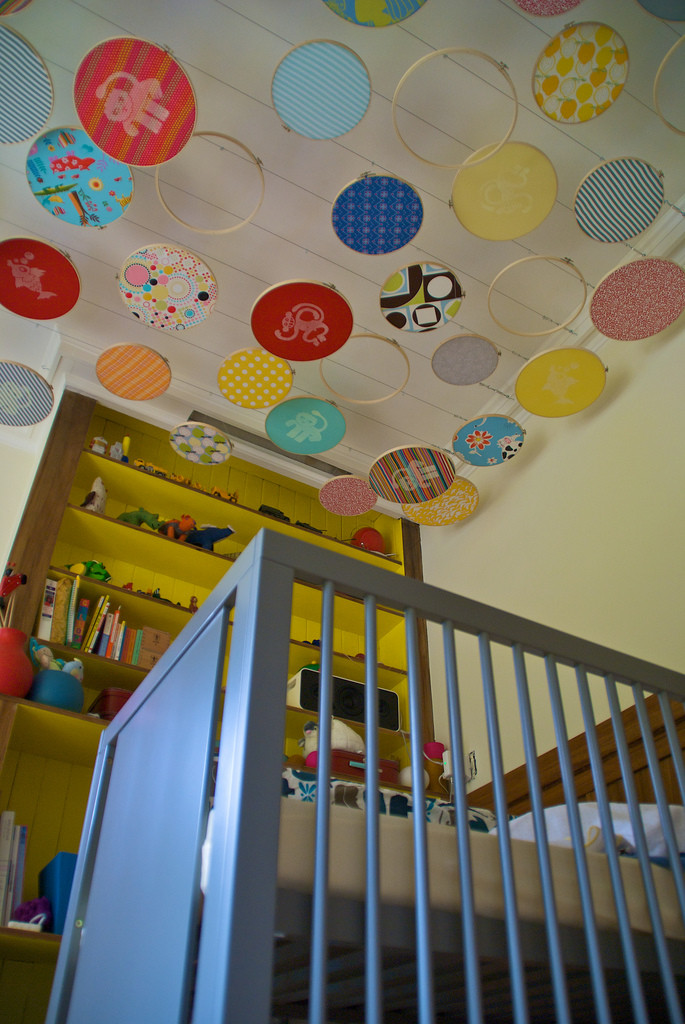 DIY Baby Decorating Ideas
 Puppy Love Preschool DIY Baby Nursery Embroidery Hoop Ceiling