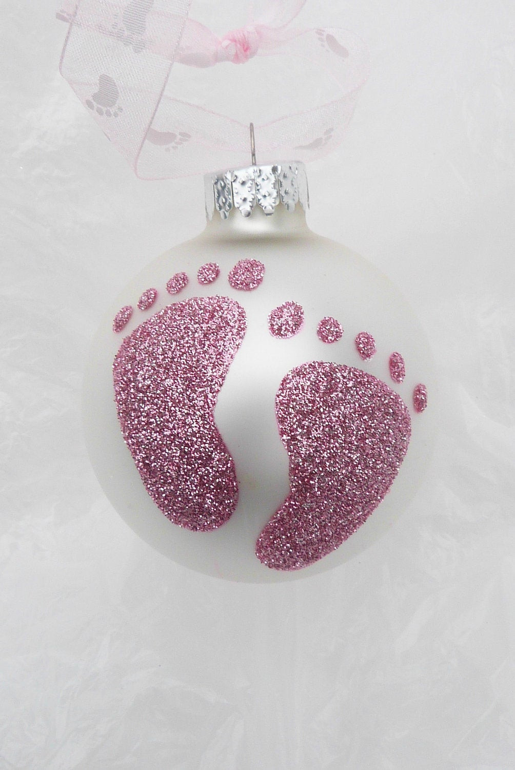 Diy Baby Feet
 Pink Baby Feet Personalized Footprint Glitter by