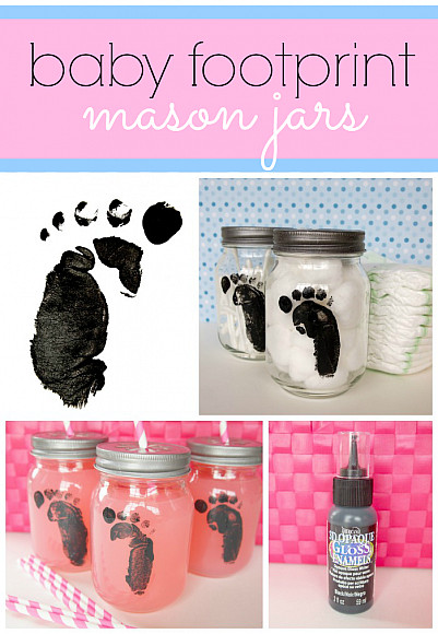 Diy Baby Feet
 DIY Baby Footprint Mason Jars would be cute for storage