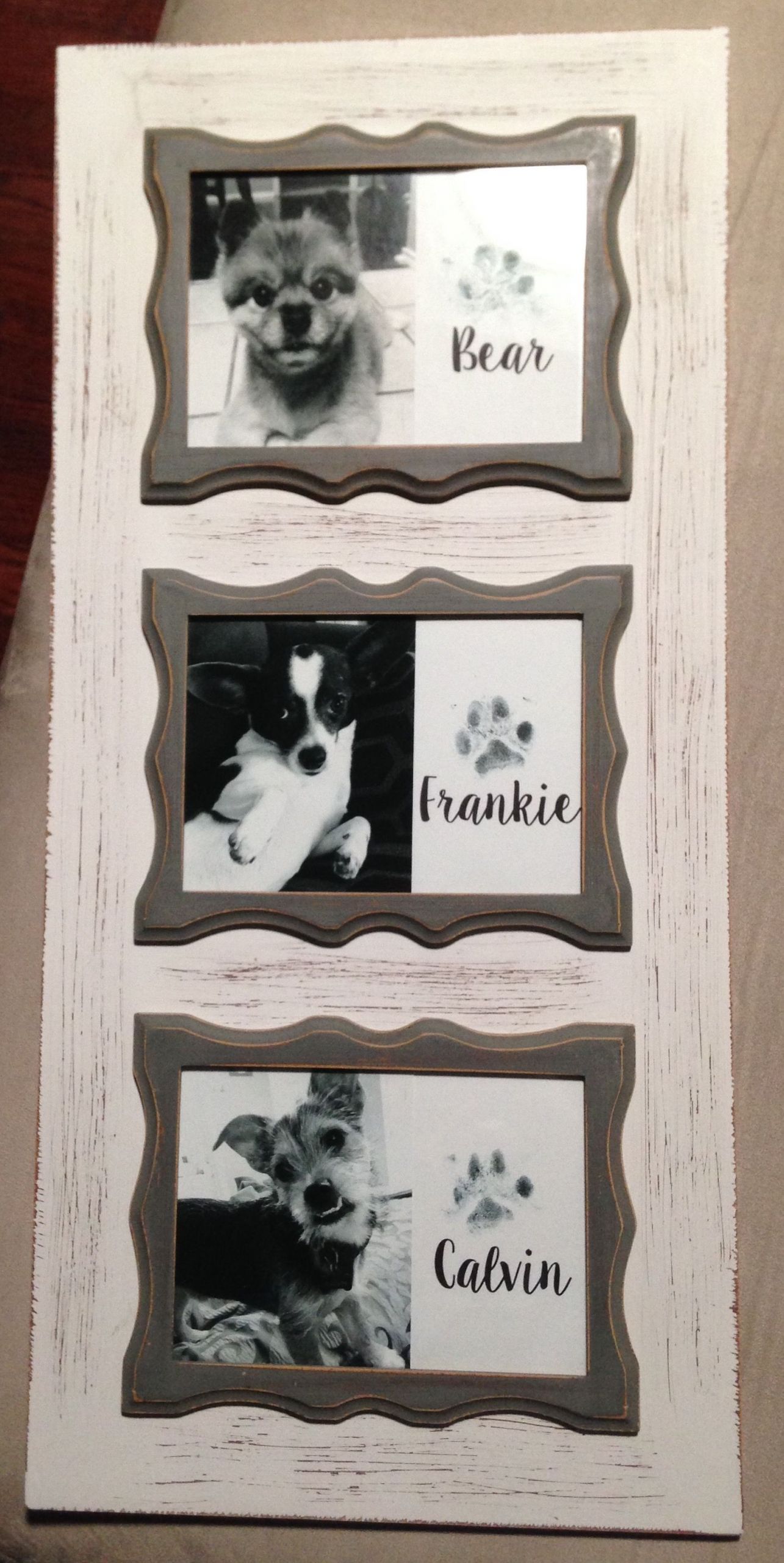 Diy Baby Footprint Ink
 Framed paw print art Frame is from Hobby Lobby and I used