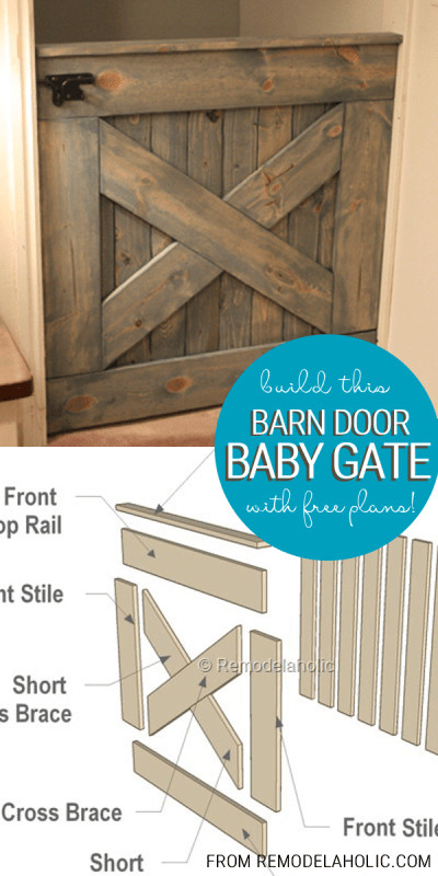 DIY Baby Gate For Stairs
 Free Plans DIY Barn Door Baby Gate for Stairs