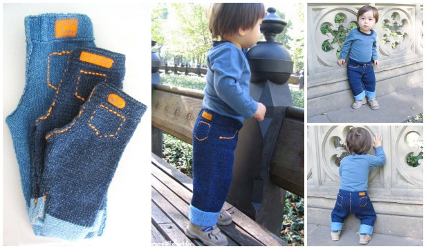 DIY Baby Pants
 DIY Knit Baby Jeans Free Pattern