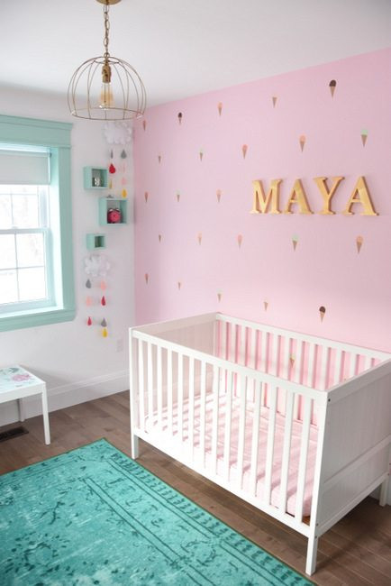 Diy Baby Room Ideas Pinterest
 A Baby Girl s Mint And Pink Nursery the sweetest digs