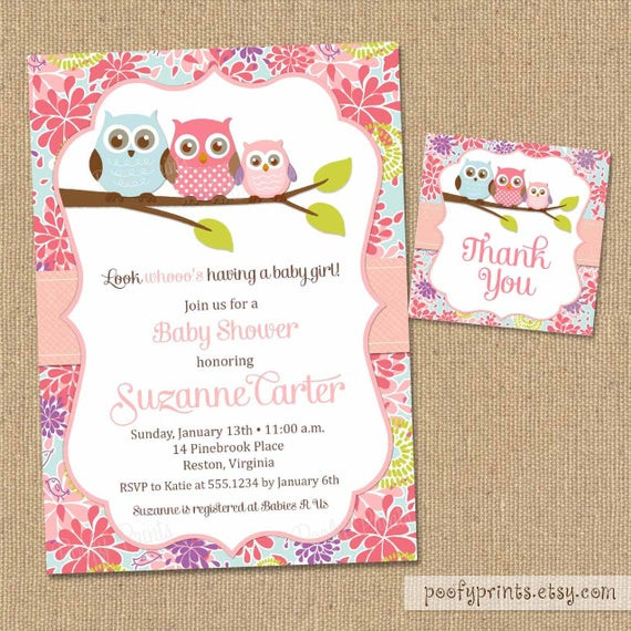 DIY Baby Shower Invitation
 Owl Baby Shower Invitations DIY Printable Baby by PoofyPrints