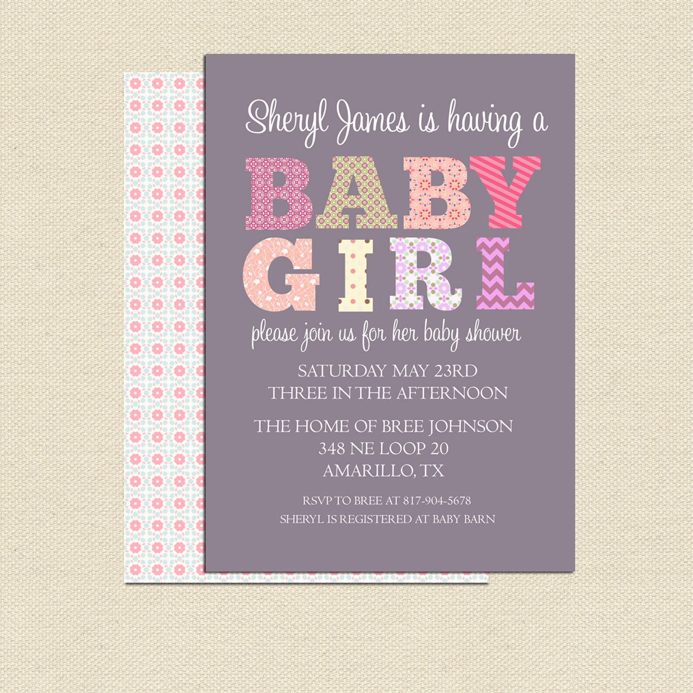 DIY Baby Shower Invitation
 DIY Printable Baby Shower Invitation For Girl No 2
