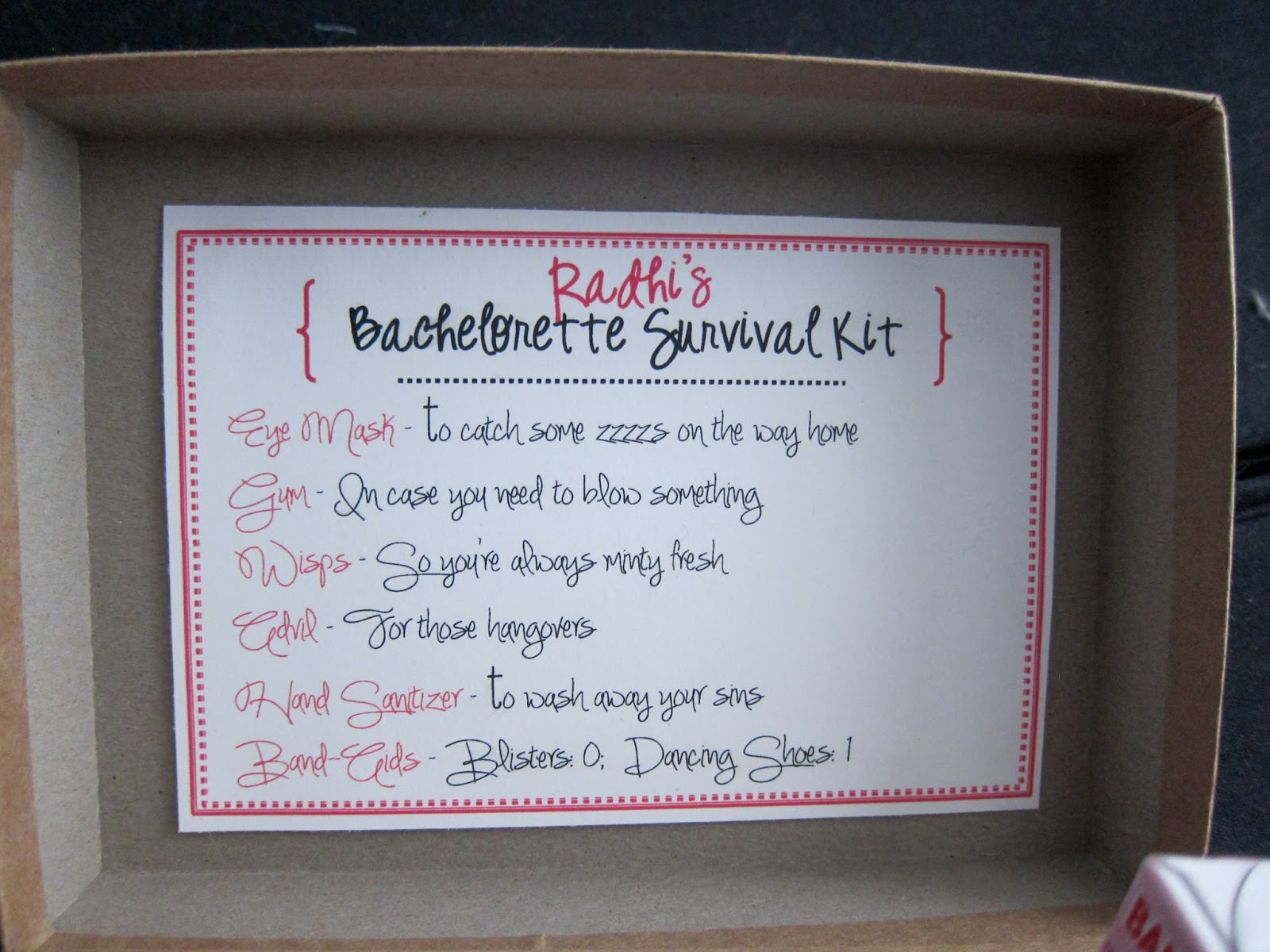 DIY Bachelorette Gift For Bride
 rnlMusings Gifting Survival Kits for the Bachelorette