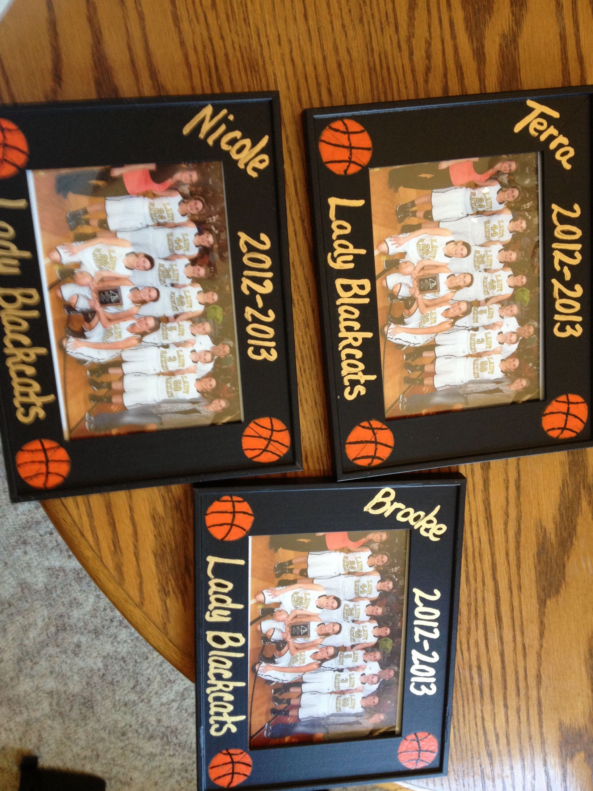 DIY Basketball Gifts
 Frames I made for 2013 basketball seniors