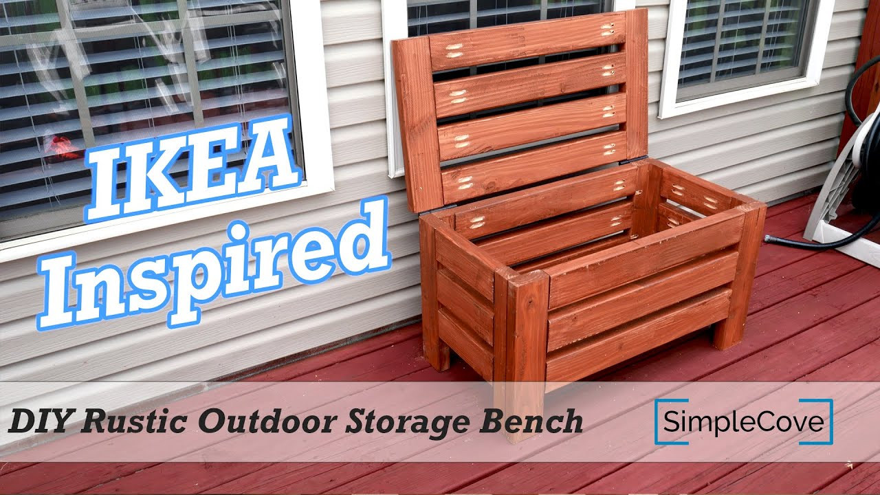 Diy Benches With Storage
 DIY Rustic Outdoor Storage Bench