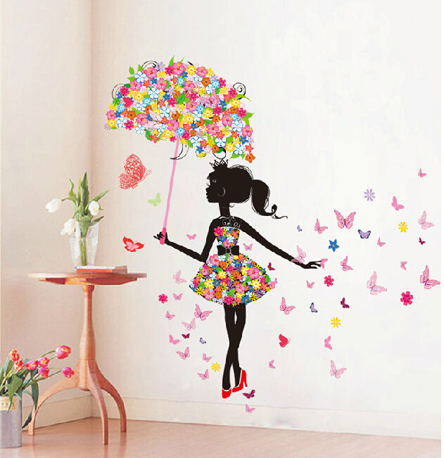 DIY Butterfly Wall Decorations
 Butterfly Girl Removable Wall Art Sticker Vinyl Decal DIY