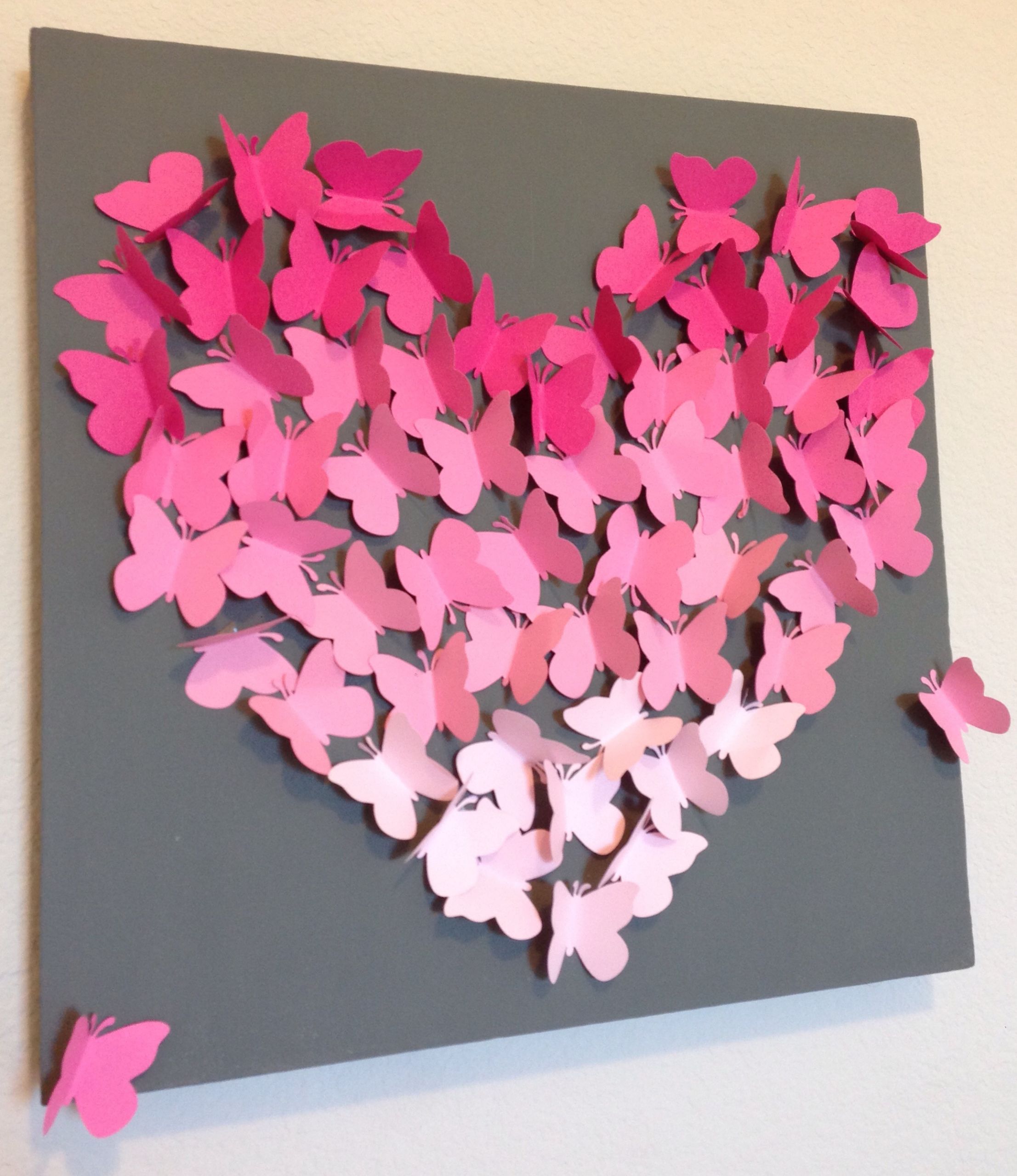 DIY Butterfly Wall Decorations
 DIY Ombre Butterfly Wall Art