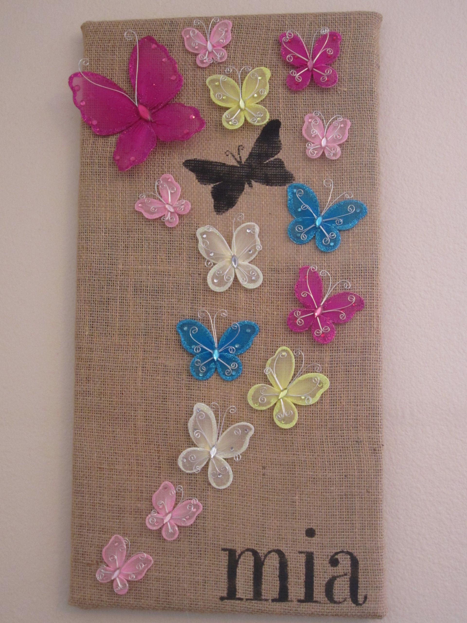 DIY Butterfly Wall Decorations
 Stenciled Butterfly Wall Art DIY Inspired