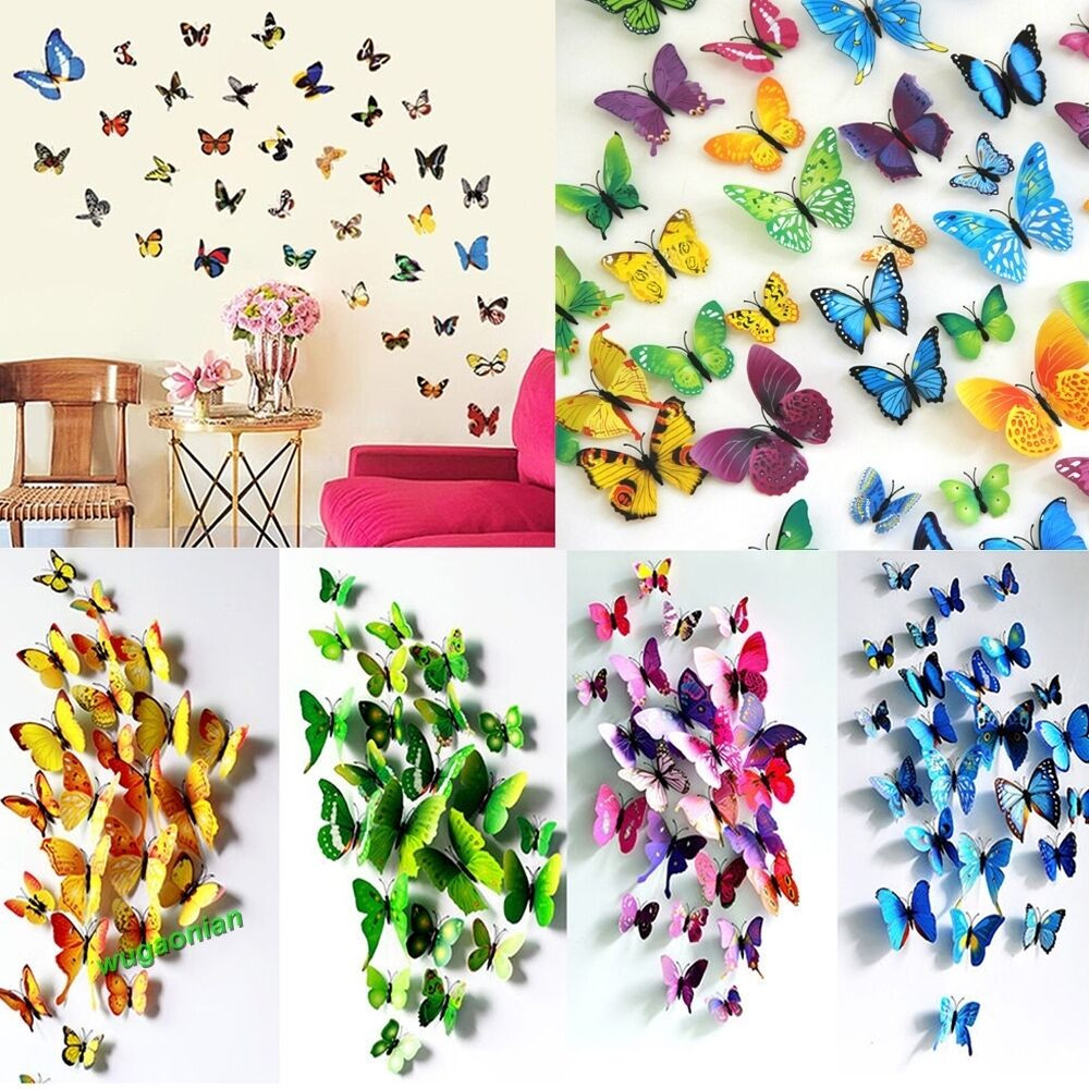DIY Butterfly Wall Decorations
 12pcs 3D PVC Butterflies DIY Butterfly Art Decal Home