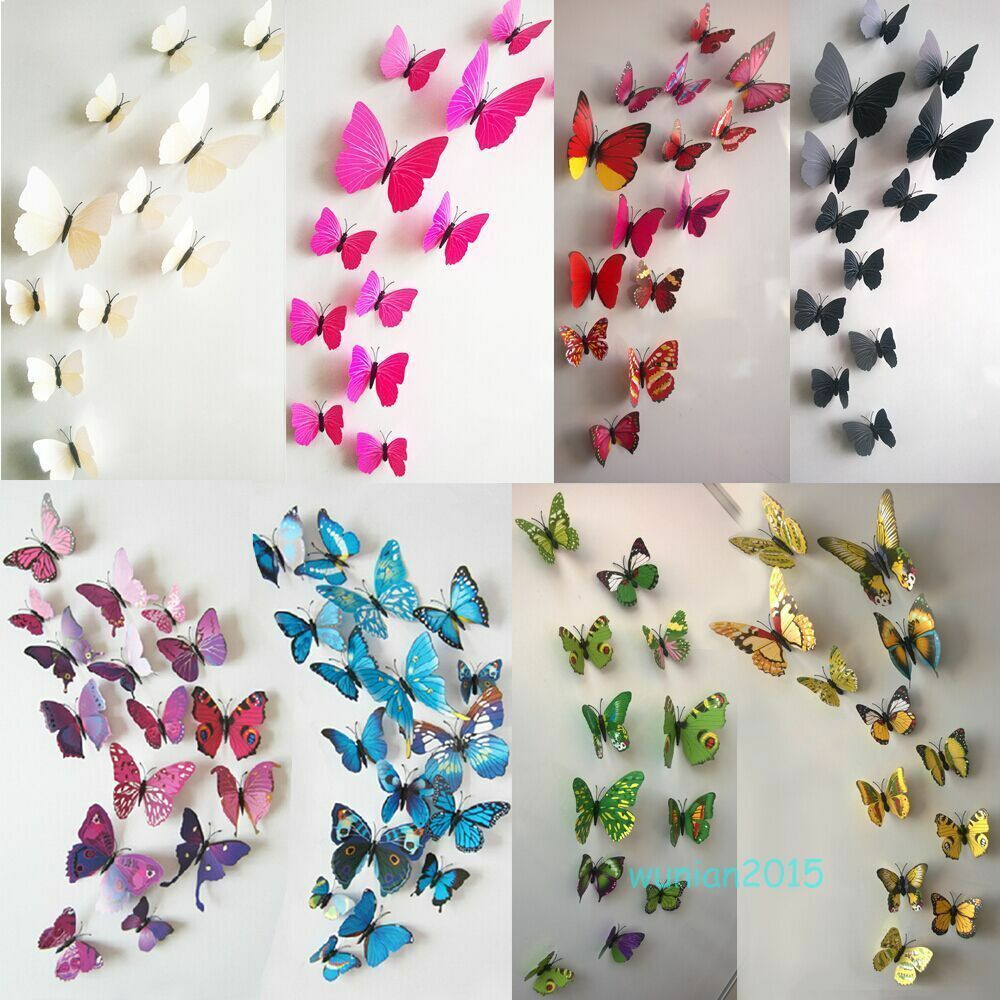 DIY Butterfly Wall Decorations
 12PCS Art Decal Home Decor Room Wall Stickers 3D Butterfly
