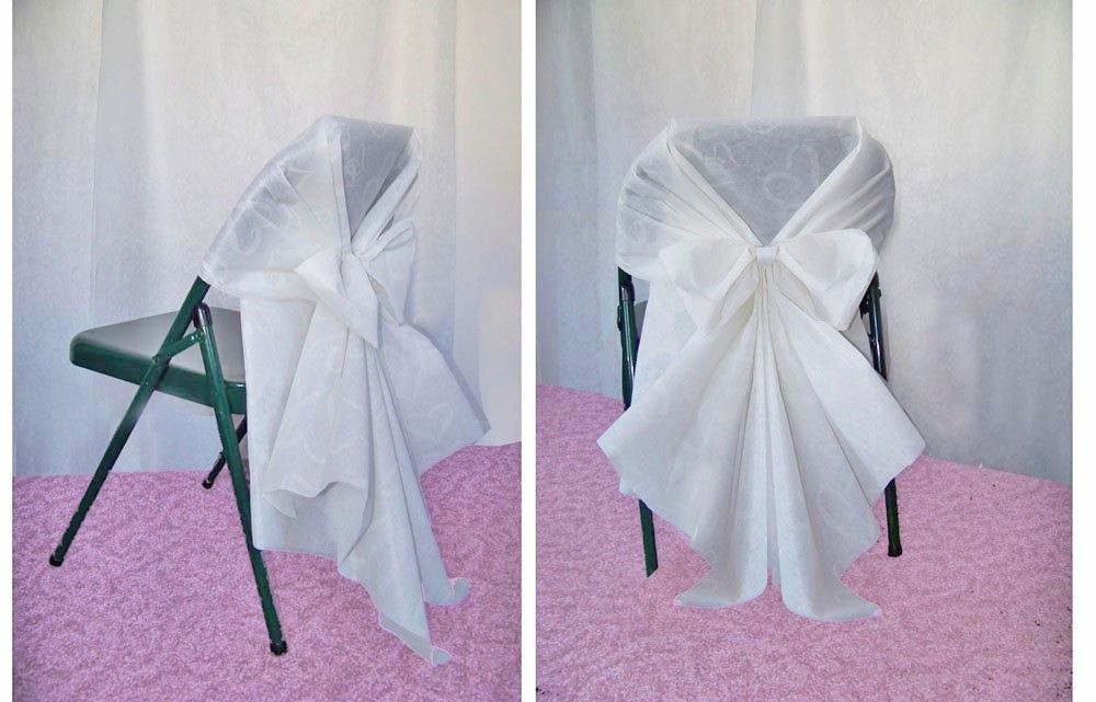 DIY Chair Covers Wedding
 DIY Chair Covers made from Aisle Runners and a zip tie