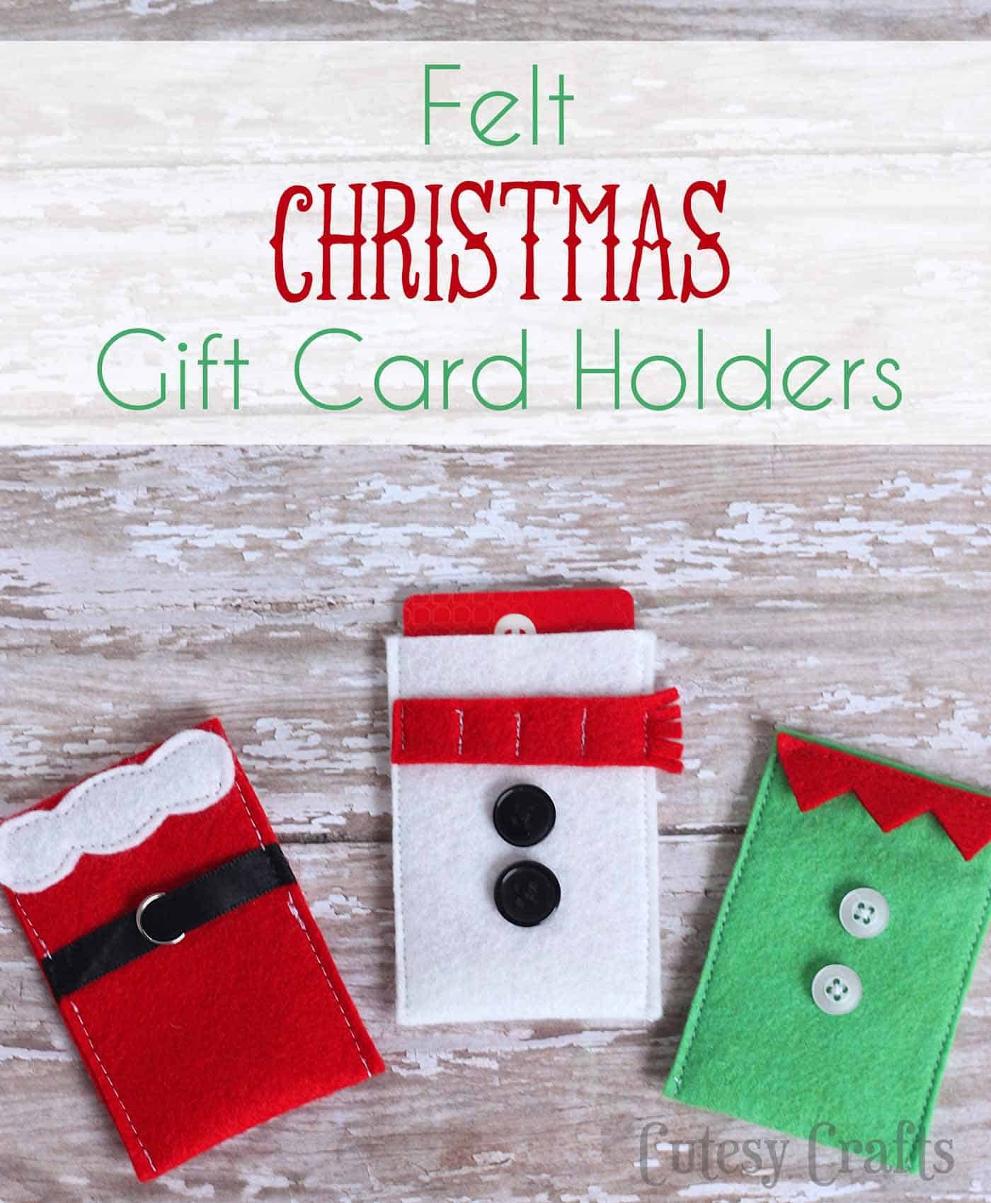 DIY Christmas Gift Card Holder
 Felt Christmas Gift Card Holders diycandy