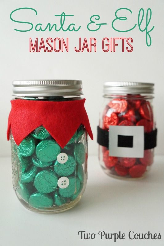 DIY Christmas Mason Jar Gifts
 Santa & Elf Christmas Mason Jar Gifts