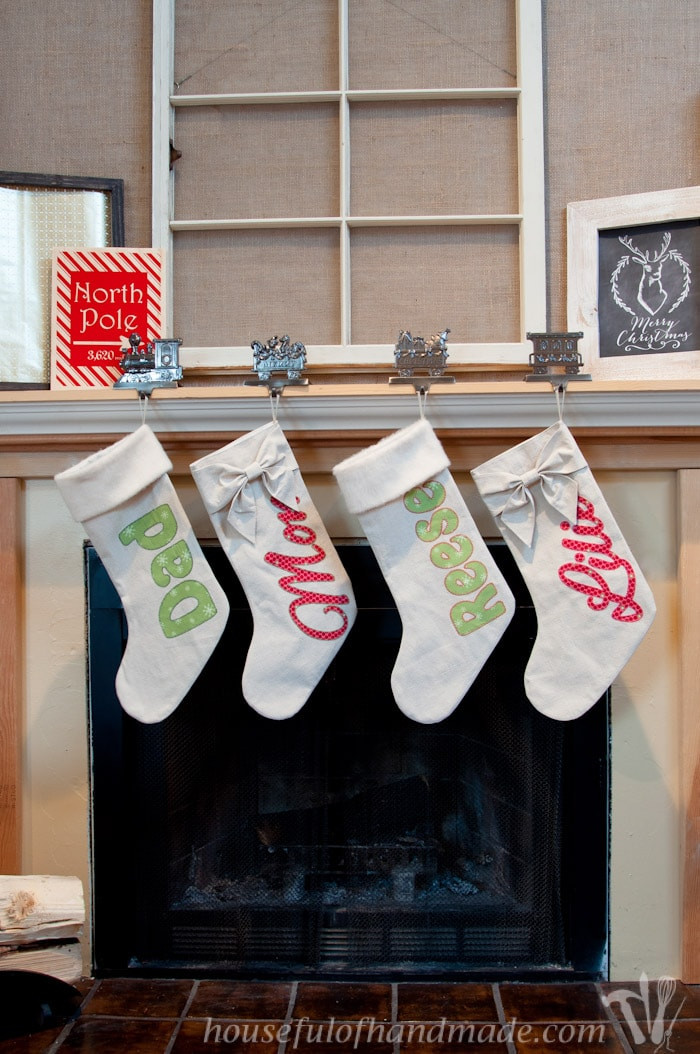 DIY Christmas Stocking Ideas
 DIY Personalized Drop Cloth Christmas Stockings Houseful
