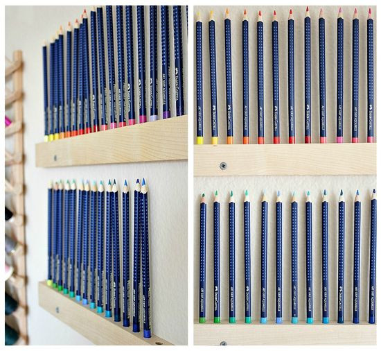 DIY Colored Pencil Organizer
 Handmade Wall Mounted Pencil Holder
