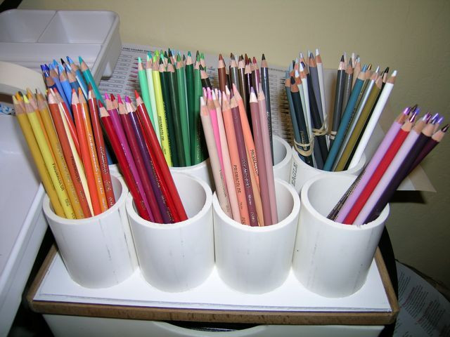 DIY Colored Pencil Organizer
 Organizing a large set of colored pencils