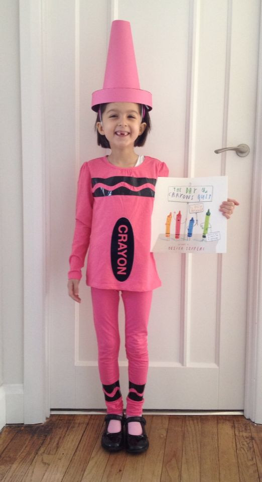 DIY Crayon Costumes
 World Book Day pink crayon costume