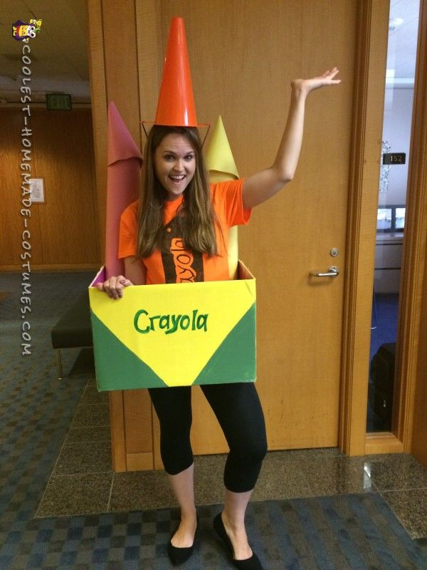 DIY Crayon Costumes
 Cool Out of the Box Crayon Costume Idea