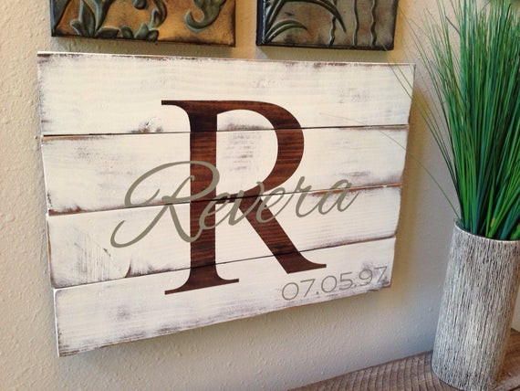 DIY Distressed Wood Signs
 Items similar to Reclaimed Distressed Pallet Wood Family