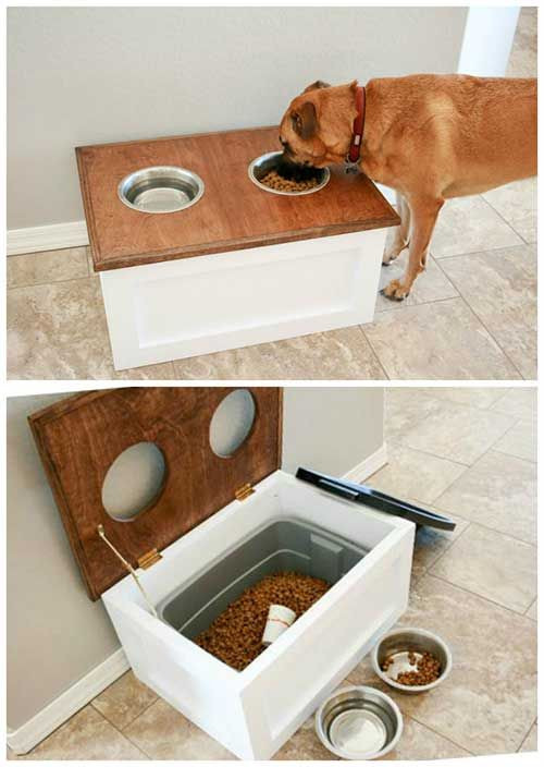 DIY Dog Feeding Station
 How To Make A Dog Feeding Station With Storage