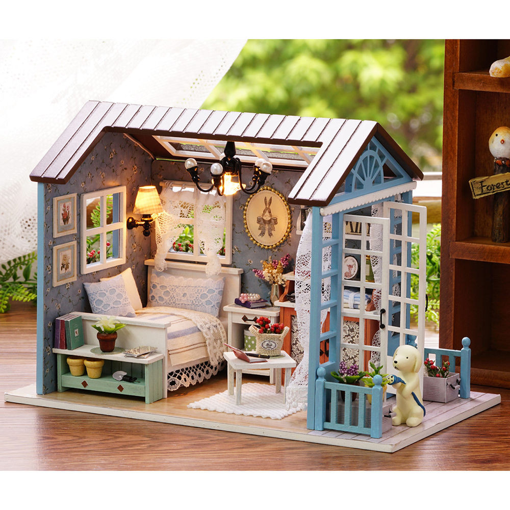 DIY Dollhouse Kits
 DIY Doll House Music Lights Miniature Furniture Kit Wooden