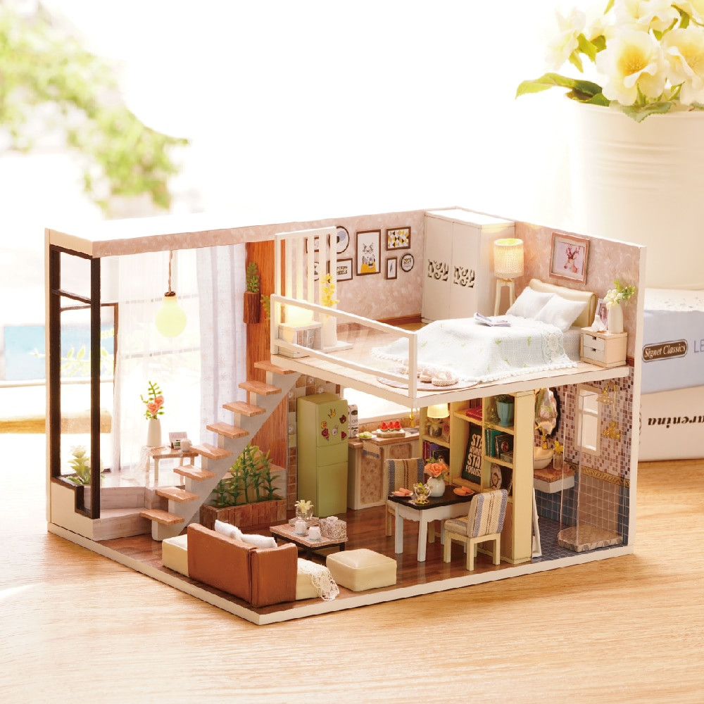 DIY Dollhouse Kits
 Diy Miniature Wooden Doll House Furniture Kits Toys