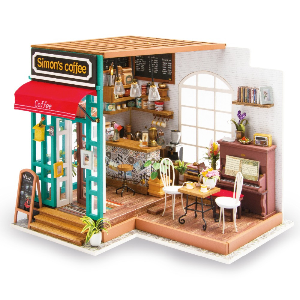 DIY Dollhouse Kits
 Robotime DIY Simon s Coffee with Furnitures Children Adult