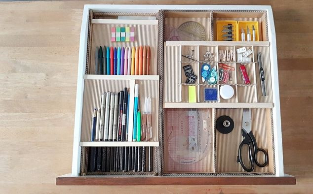 DIY Drawer Organizer Cardboard
 DIY Desk Drawer Organizer With Sliding Trays From