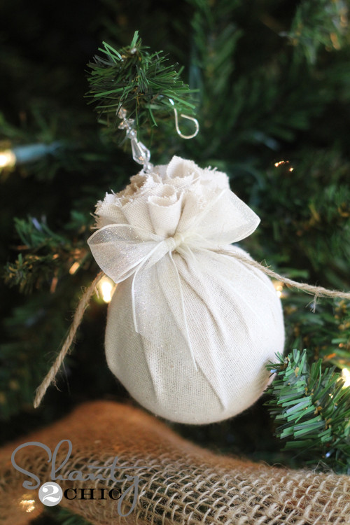 DIY Easy Christmas Ornaments
 DIY Christmas Ornament Easy Fabric Balls Shanty 2 Chic