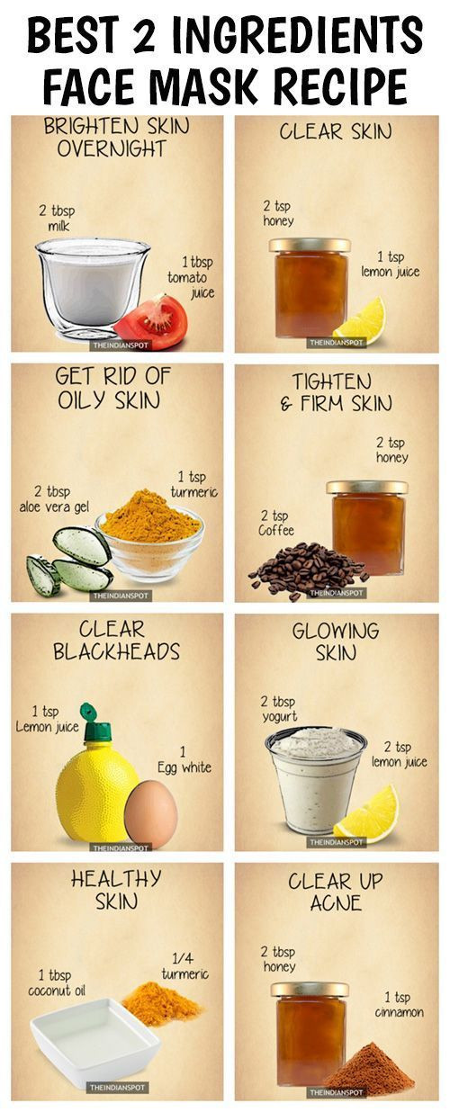 DIY Face Mask For Clear Skin
 10 Amazing 2 ingre nts all natural homemade face masks