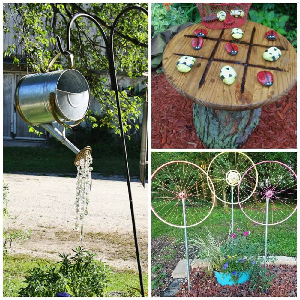 DIY Garden Decoration
 15 DIY Garden Decor Ideas Watering Can Spin WheelLiving