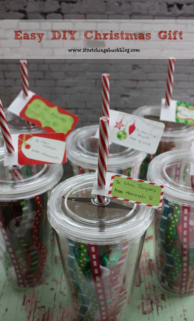 DIY Gifts Ideas For Christmas
 Easy DIY Christmas Tumblers filled with a t card