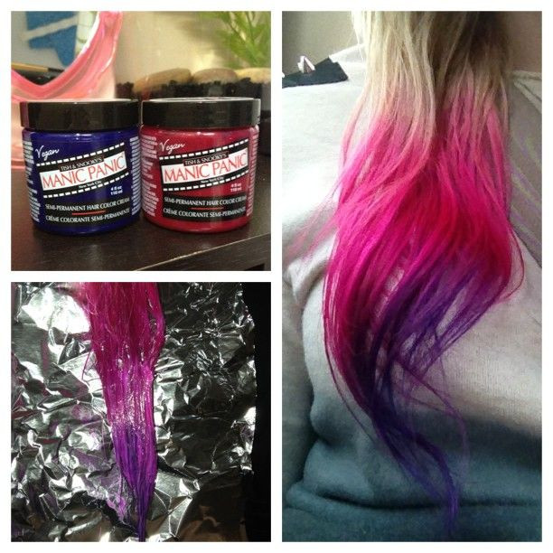 DIY Hair Dye Tips
 DIY pink purple blonde ombre dip dye hair with Manic