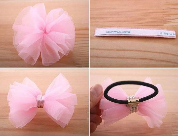 DIY Hair Tie
 DIY Hair Accessories DIY Make pink hair ties with bow