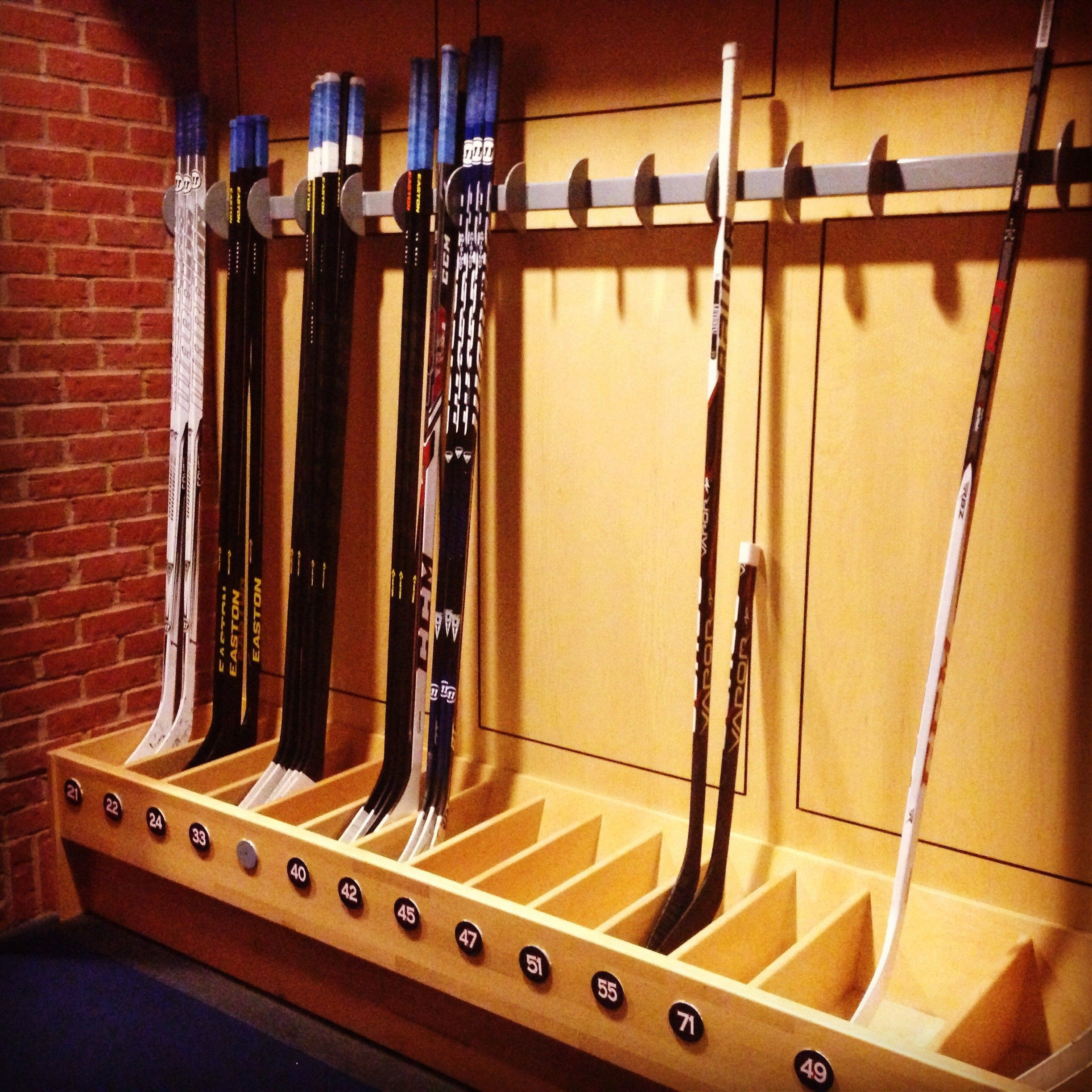 DIY Hockey Stick Rack
 Columbus Blue Jackets CBJAllAccess