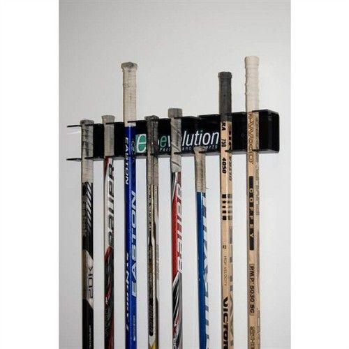 DIY Hockey Stick Rack
 The Evolution stick rack gives you a home base for your