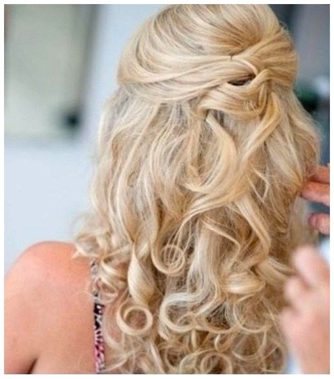 DIY Homecoming Hair
 curly prom hairstyles for long hair Diy Half Up Half