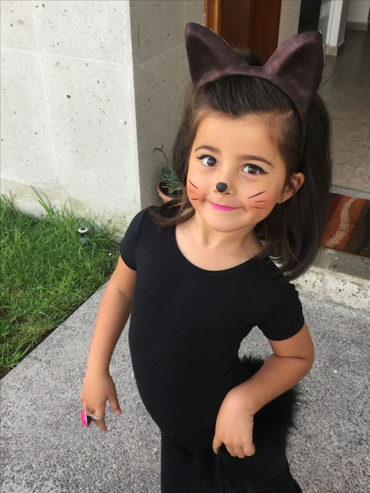 DIY Kids Cat Costumes
 Diy costume catgirl little girl toddler cat makeup