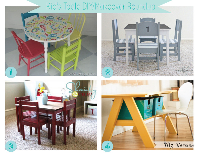 DIY Kids Tables
 Mini Kid s Table DIY Make over Roundup The Thrifty Abode