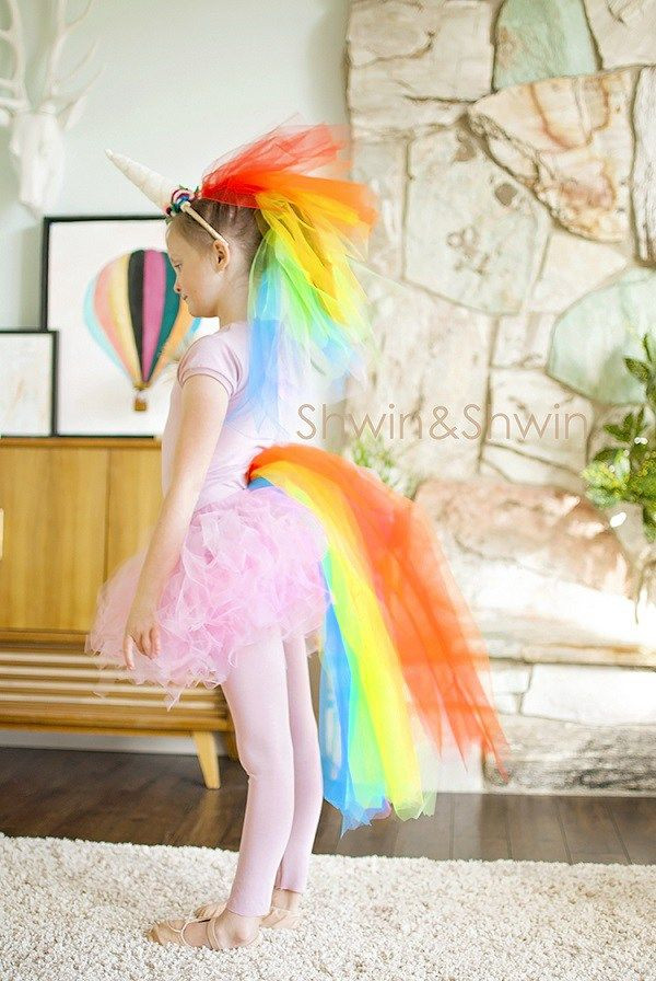 DIY Kids Unicorn Costume
 Tutorial Rainbow unicorn Halloween costume