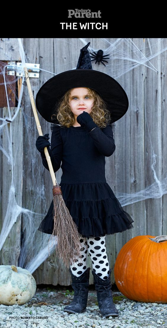 DIY Kids Witch Costume
 Diy halloween costumes Halloween costume kids and