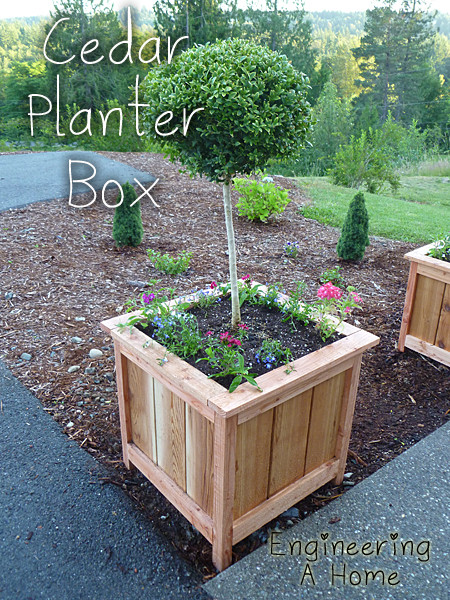 DIY Large Planter Boxes
 Pretty Front Porch DIY Cedar Planter Boxes