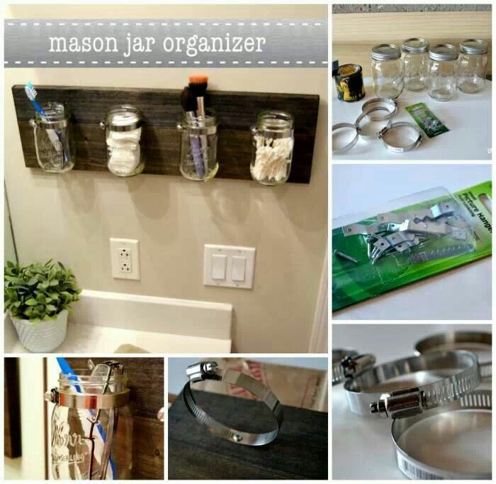 DIY Mason Jar Organizer
 Mason jar organizer DIY Cute Ideas