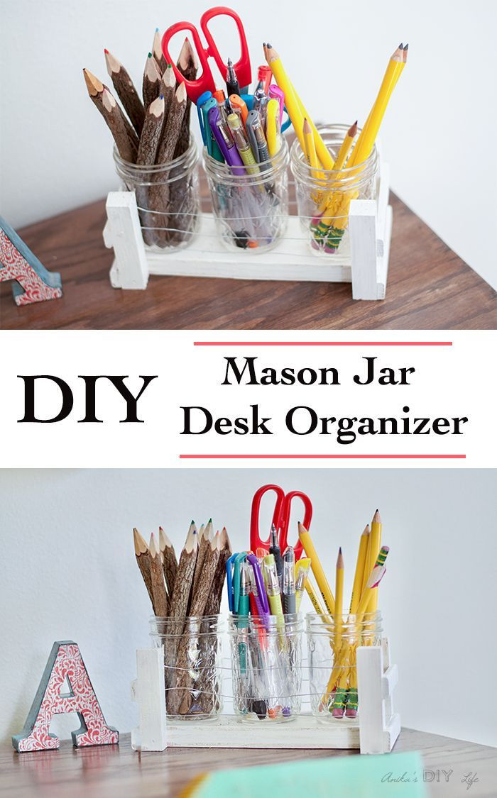 DIY Mason Jar Organizer
 446 best Back to School images on Pinterest