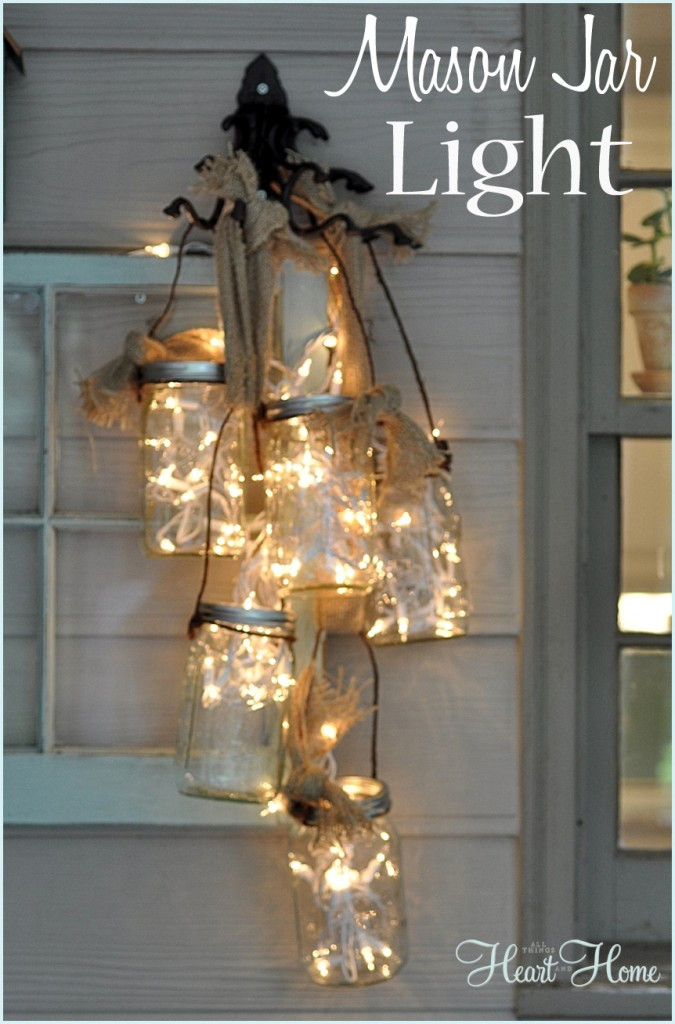 DIY Mason Jar Outdoor Lights
 DIY String Light Projects All Things Heart and Home